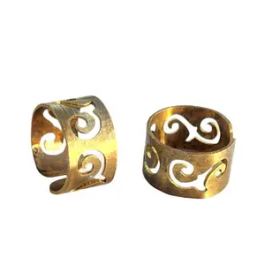 Gold Nera Antique Brass Elegance Ladies' Pair of Bichiya Toe Rings Bands Spiral Design Handmade with Timeless Charm for Women Girls Adjustable