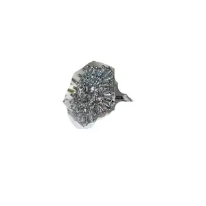 Sipsa Timeless Sophistication: Silver Round Designer Cocktail Ring for Women Alloy American Diamond Ring.