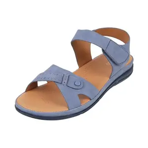 Metro Women Blue Synthetic Leather Comfort & Fashion Sandal UK/7 EU/40 (44-89)