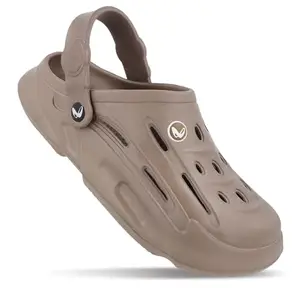 WALKAROO Men's Casual Stylish EVA Clogs with Adjustable Strap WC8810 Dark Greige