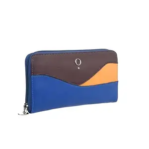 Monadaa Renzo Classic Wallet for Women with Zip Pocket, Multiple Card Holders/Phone Pocket (Royal Blue)