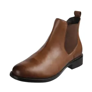 Mochi Women Tan Synthetic Leather Chelsea Boot UK/4 EU/37 (31-9652)