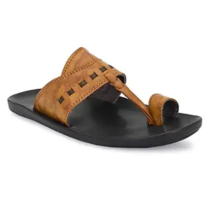 AZZARO BLACK Men's Synthetic Leather Slip-On Slipper 8UK/IND,beige