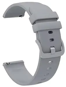 skarsh Soft Slicone Smart Watch Strap, Of Quick Release Spring bar pin with Fiber Buckle 22 mm Silicone Watch Strap (Grey)