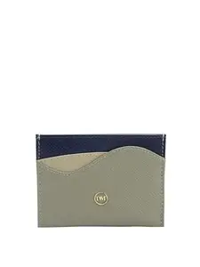 Da Milano Genuine Leather Grey Unisex Card Case with Multicard Slot (10156)