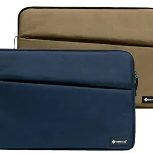 SHOPOFLUX Laptop Sleeve Case Cover Bag for 15.6 Inch Laptop for Men and Women Waterproof with Front Pocket (Blue, 16 X 11 X 1.2 Inch) (Brown & Blue)