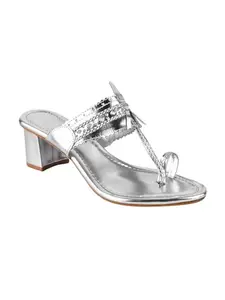 TRYME Trending Attractive Kolhapuri Chappal Ethnic Party & Occasions Block Heels for Women and Girls