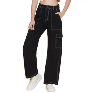 Women Black Cargo Jeans (28)