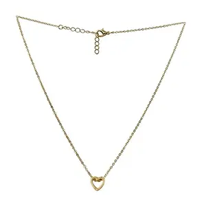 Ayesha Heart Hollow Pendant Gold-Toned Necklace