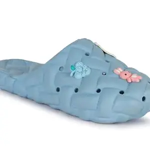 AADI Women's Sky Blue Anti Skid Stylish Comfortable Slides/Casual Flip Flop & Slippers/Sliders