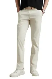 Louis Philippe Men's Slim Fit Mid Rise Pants