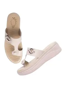 Shoetopia Women's S-2077 Heeled Sandal-4 Kids UK (S-2077-Cream)-EU37