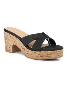 Inc.5 Women Black Wedge Heels