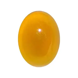 EVERYTHING GEMS 13.25 Ratti Yellow Sulemani Deluxe Quality Natural Agate Sulemani Hakik Gemstone AAA Quality for Ring Men Women