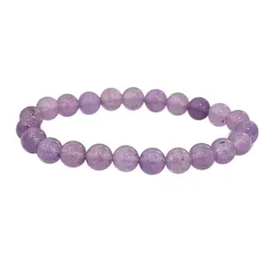 MODERN CULTURE JEWELLERY Natural Purple Quartz Beads Bracelet| Handmade Semi-Precious Gemstone Stretch Bracelet for Unisex Adult