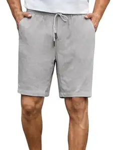 GRECIILOOKS Shorts Pant for Men | Cotton Short for Men With Pocket Style | Black Casual Half Pant With Elastic Waist & 3 Pockets |Summer Slim Fit Solid Cotton Knee-Length Shorts