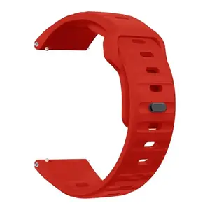 ACM Watch Strap Sports Silicone Belt 22mm compatible with Maxima Max Pro Coral Lite Smartwatch Breatheable Band Red