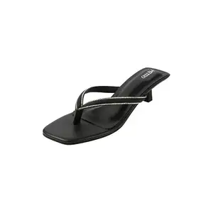 Metro Women's Black Kitten Heel Slip-on Sandal UK/3 EU/36(40-375)