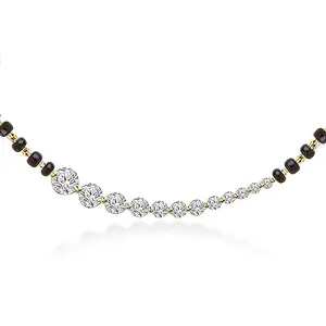 MINUTIAE Crystal Diamond Tanmaniya Mangalsutra Pendant Necklace For Women And Girls With Extendable Chain (Gold)