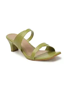 ICONICS Women's Stylish and Comfortable Slip-On Sandal for Casual IOffice I Party Use ICN-SI-W-19 Pista Green Heeled 4 Kids UK