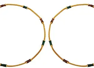 Memoir Gold Plated Single liner Meena Anklet for Girls and Women
