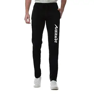 French Kleider Catton Casual Sports Track Pant for Men's (L, Black)