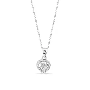 Zarkan 925 Hallmark, Authentic and Certified Silver Classic Heart Pendant With Link Chain | Beautiful Gift for Special Occasions.
