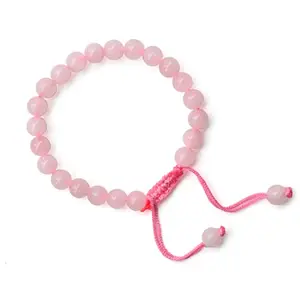 Healings4u Rose Quartz Adjustable 8 mm Beads Bracelet Love and Healing Natural Crystal Bracelet