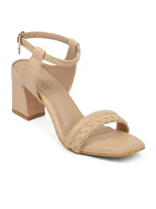 ICONICS Women Heeled Sandals,Beige,37