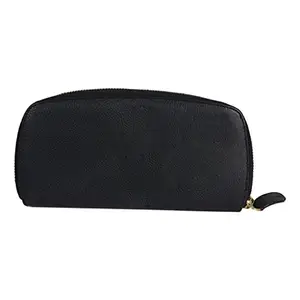 Leatherman Fashion LMN Women Black Genuine Leather Wallet (8 Card Slots)