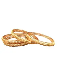 Femmibella set of 4 Gold Plated Traditional Bangles For Women and Girls