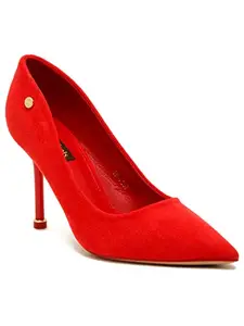 Flat n Heels Womens Red Pumps FnH 1557-RD