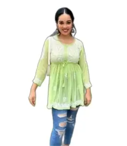 Vibrant Yellow Short Kurti for Casual Outings and Festive Vibes for The Size of -S