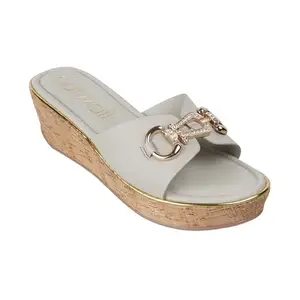 Catwalk Women Stylised Back Open Platforms | For Women & Girls (GREY,4 UK)