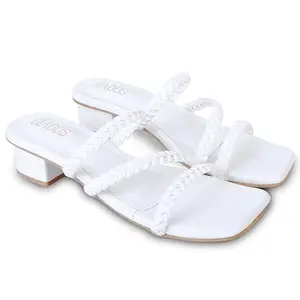 Glados Women's Braided Strap Block Heel Sandals | Stylish Party & Casual Use
