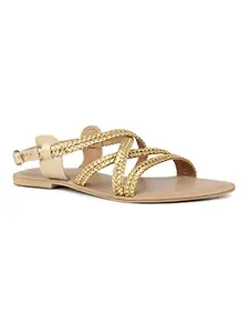Inc.5 Women Gold Gladiators Flats