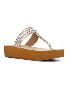 Inc.5 Womens Rose Gold Casual Solid Round Toe Sandals