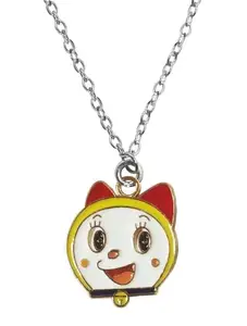 Uniqon Unisex Fancy & Stylish Stainless Steel Anime Little Cute Lovely Doremie Head Face Charm Locket Pendant Necklace With Clavicle Chain