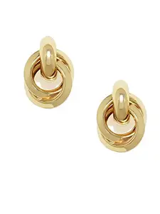 Fabula by OOMPH Jewellery Gold Tone Vintage Retro Style Large Fashion Ear Stud Earrings for Women & Girls (EBJ101R1)