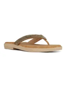 Inc.5 Womens Tan Casual Solid T-Strap Flats