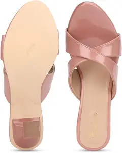 Picktoes PT-RJ601 Women's Pink Synthetic Leather Casual Heel Sandal