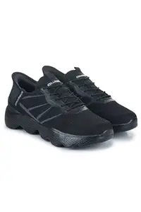 Columbus MASSAGER-03 Sports Shoes|Walking Shoes|Training & Gym Shoe|Running Shoes for Men, (Black & Dark Grey), UK10