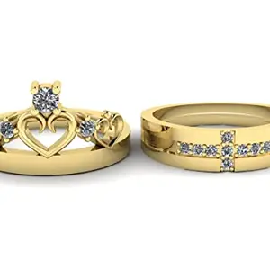 LMDPRAJAPATIS Valentine Day Couple Gold Ring For Men and Women Valentine Gifts