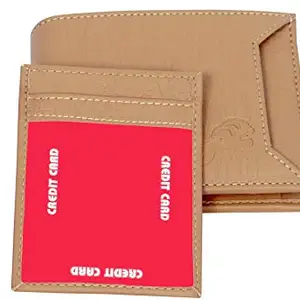 ibex PU Leather Beige Men's Credit Card Holder Wallet