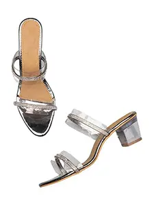 WalkTrendy Womens Synthetic Grey Sandals With Heels - 6 UK (Wtwhs362_Grey_39)