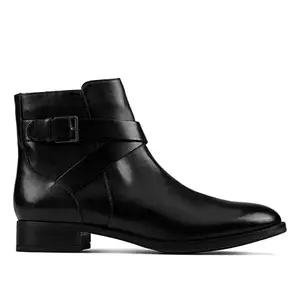Clarks Hamble Buckle Black Leat UK-5