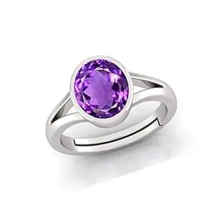 OM GAYATRI CORP 12.25 Ratti Amethyst Stone Original Certified Adjustable Woman Man Katela Ring With Lab Certificate