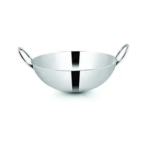 Incrizma Stainless Steel Heavy Quality Round Bottom/Deep Kadhai / 3 mm Thick (24 cm) price in India.