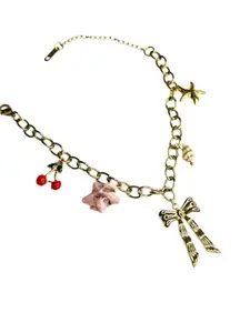 ZIOR Women’s Gold-Plated Anti-Tarnish Charm Bracelet | Korean Jewellery Style Hand Bracelet