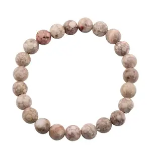 AAMRAPALI SILVER GEMS AAMRAPALI Natural Medicinal Stone Bracelet - Metal Free, 8mm - Healing Stone Jewelry | Stone Beads Bracelet | Focus on Heart Chakra | Stunning Gem Patterns Tones | Elevate your energy and style with o
